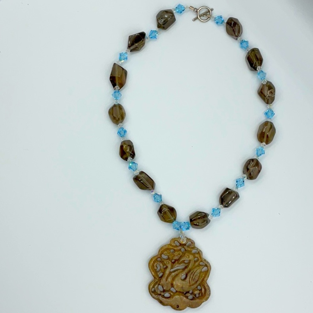 Carved Jade Pendant Necklace
